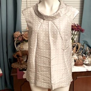 J. Crew silk mock neck silver sleeveless top 8 New
